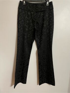 Cache Black High Rise Flare Jacquard Dress Pants